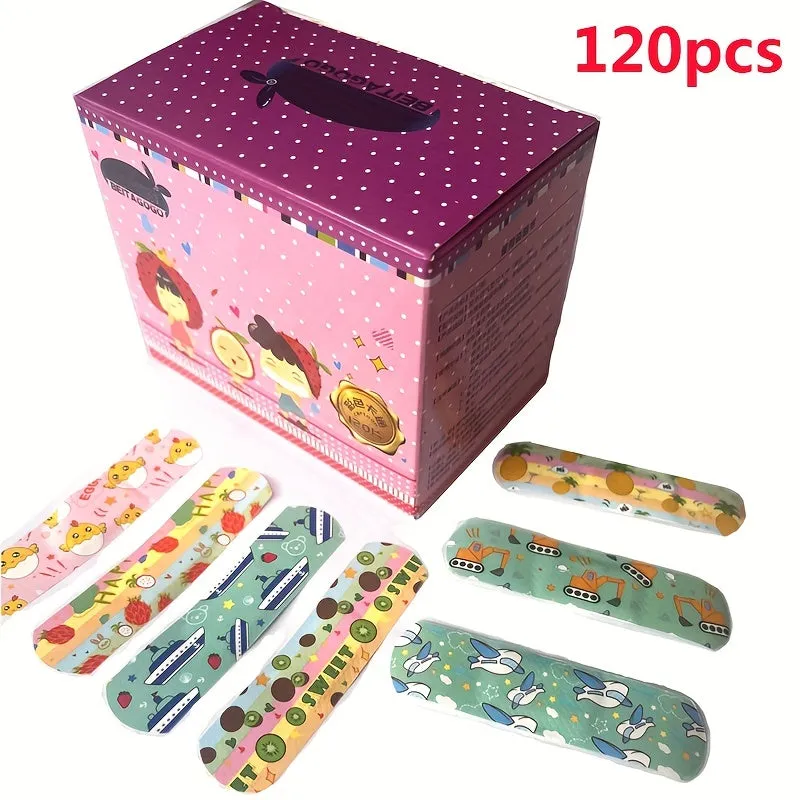 120pcs Cute Cartoon Children Bandages  Waterproof and Sterile