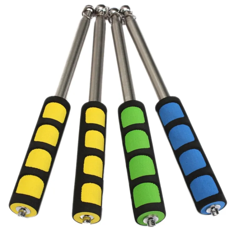 1.2M 6 Knots Telescopic Stainless Steel Rubber Sleeve Teaching Stick Guide Signal Flag, Random Color Delivery