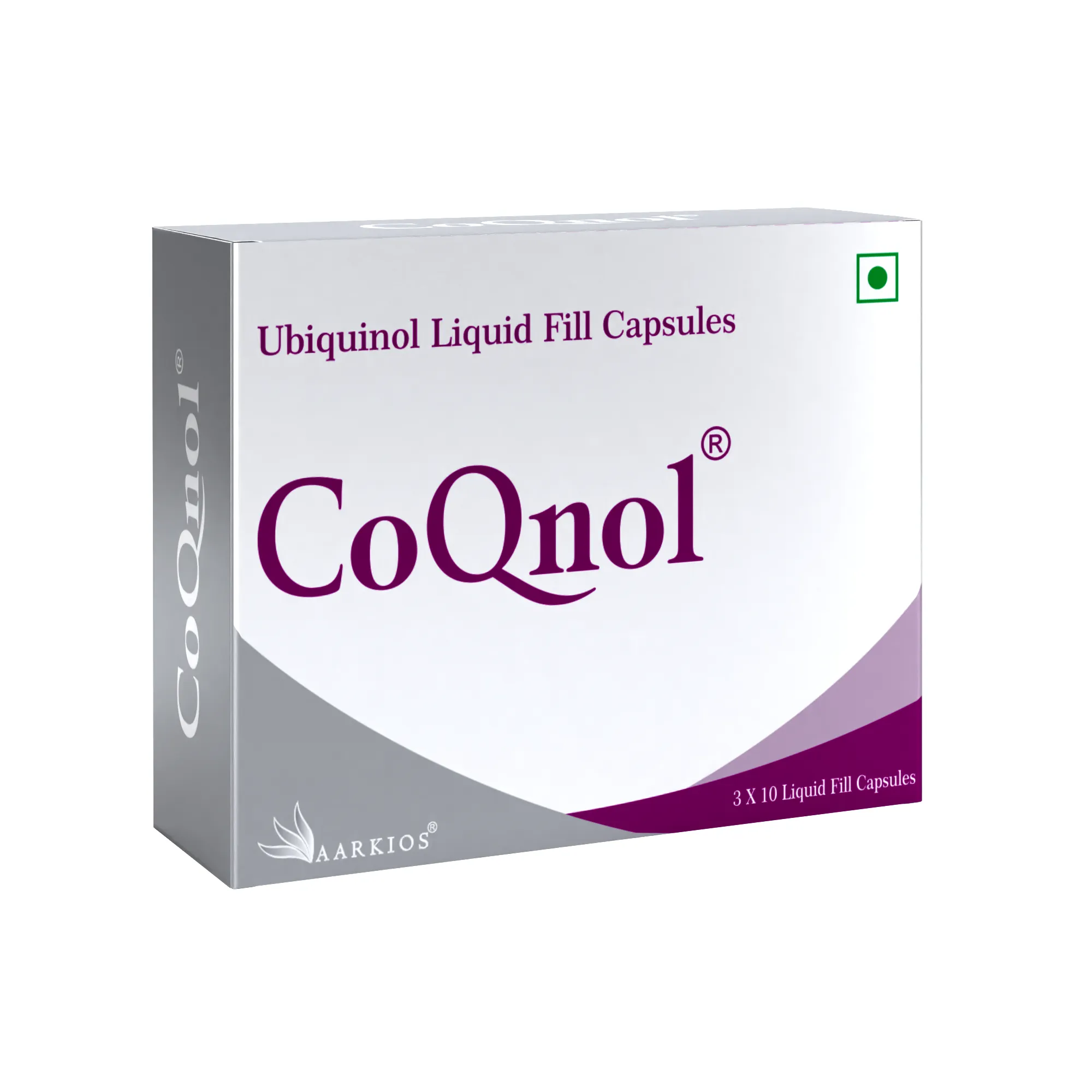 Aarkios I CoQnol I Ubiquinol 100 mg I 10 Liquid Fill Capsules