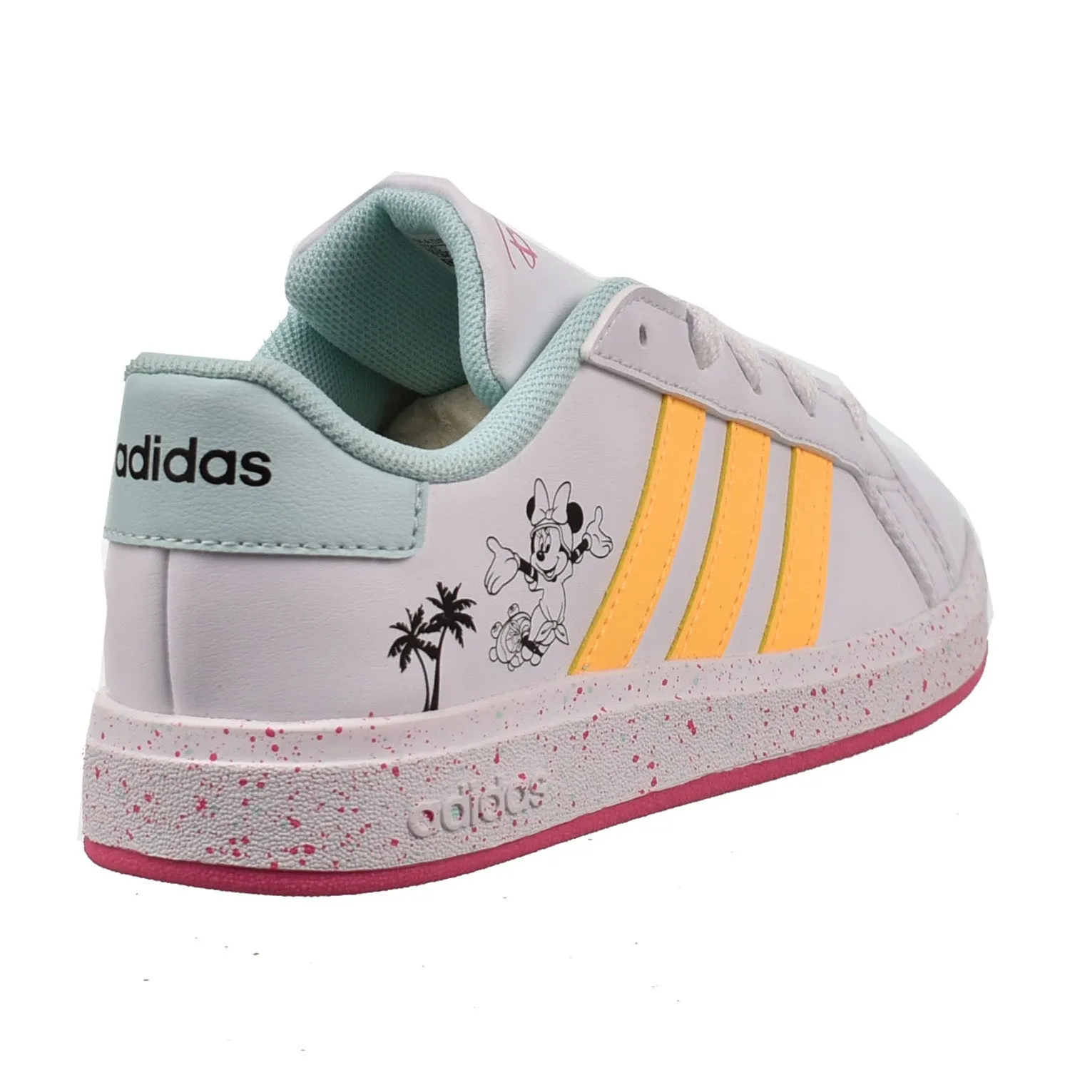 Adidas Grand Court x Disney Little Kids' Shoes Cloud White-Spark-Pulse Magenta