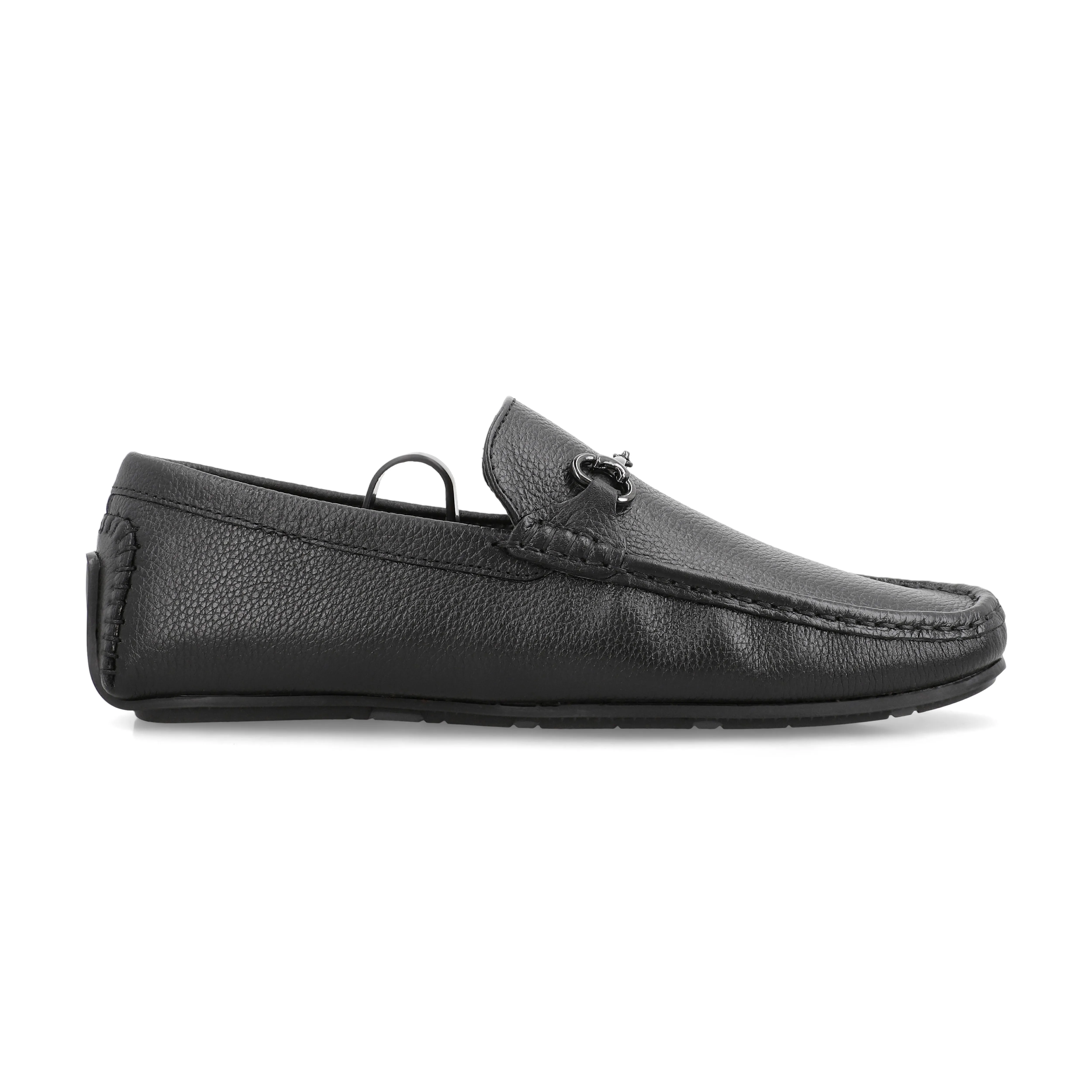 All-Black Horse Bit Buckled Moccasins