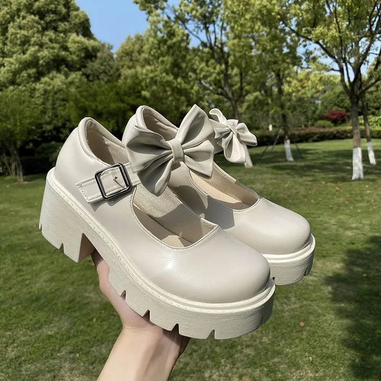 Amozae-Back to college Lolita Shoes Women Japanese Style Vintage Soft Sister Girls High Heels Waterproof Platform College Student Cosplay Costume Shoes