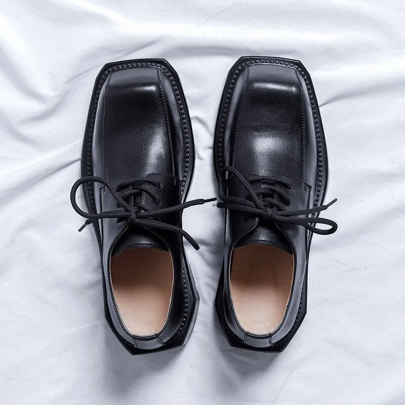 Amozae- Oksu Contrast Sole Square Toe Shoes