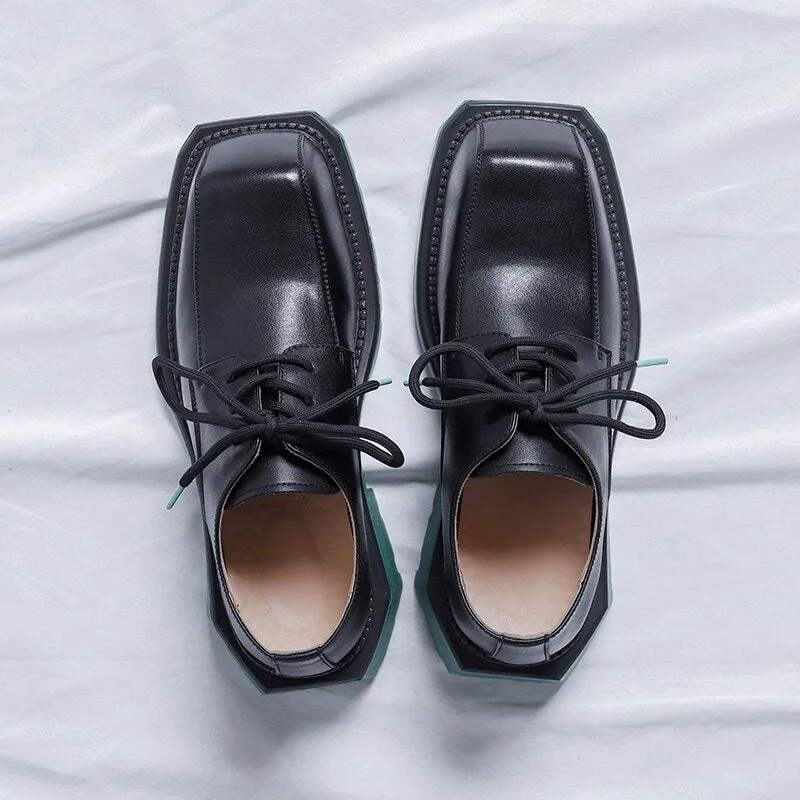 Amozae- Oksu Contrast Sole Square Toe Shoes