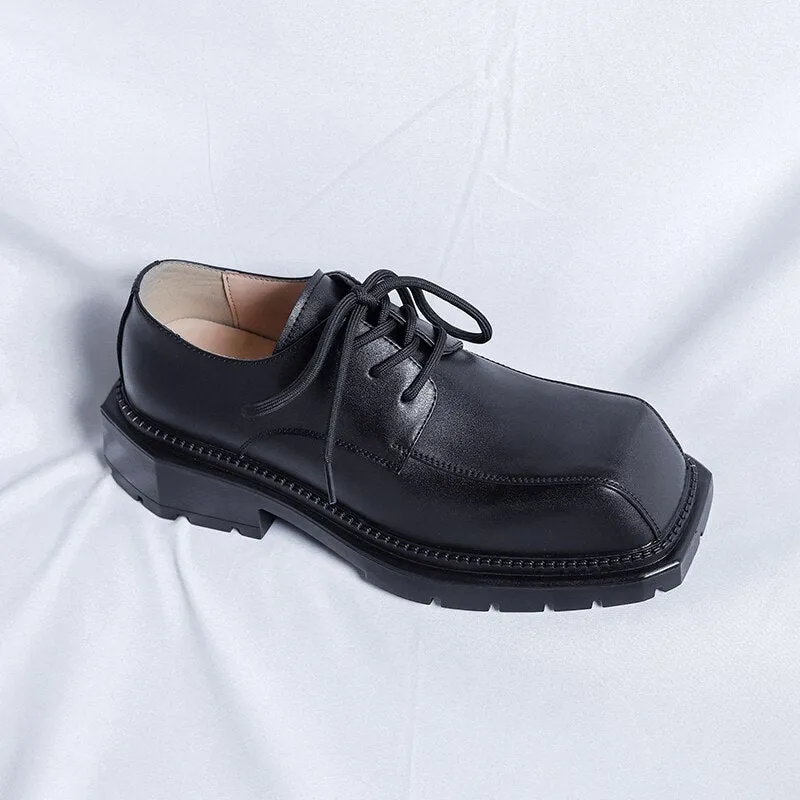 Amozae- Oksu Contrast Sole Square Toe Shoes