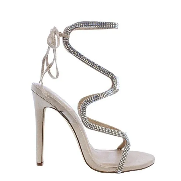 Amozae- Ribbon Drill High Heel Sandals