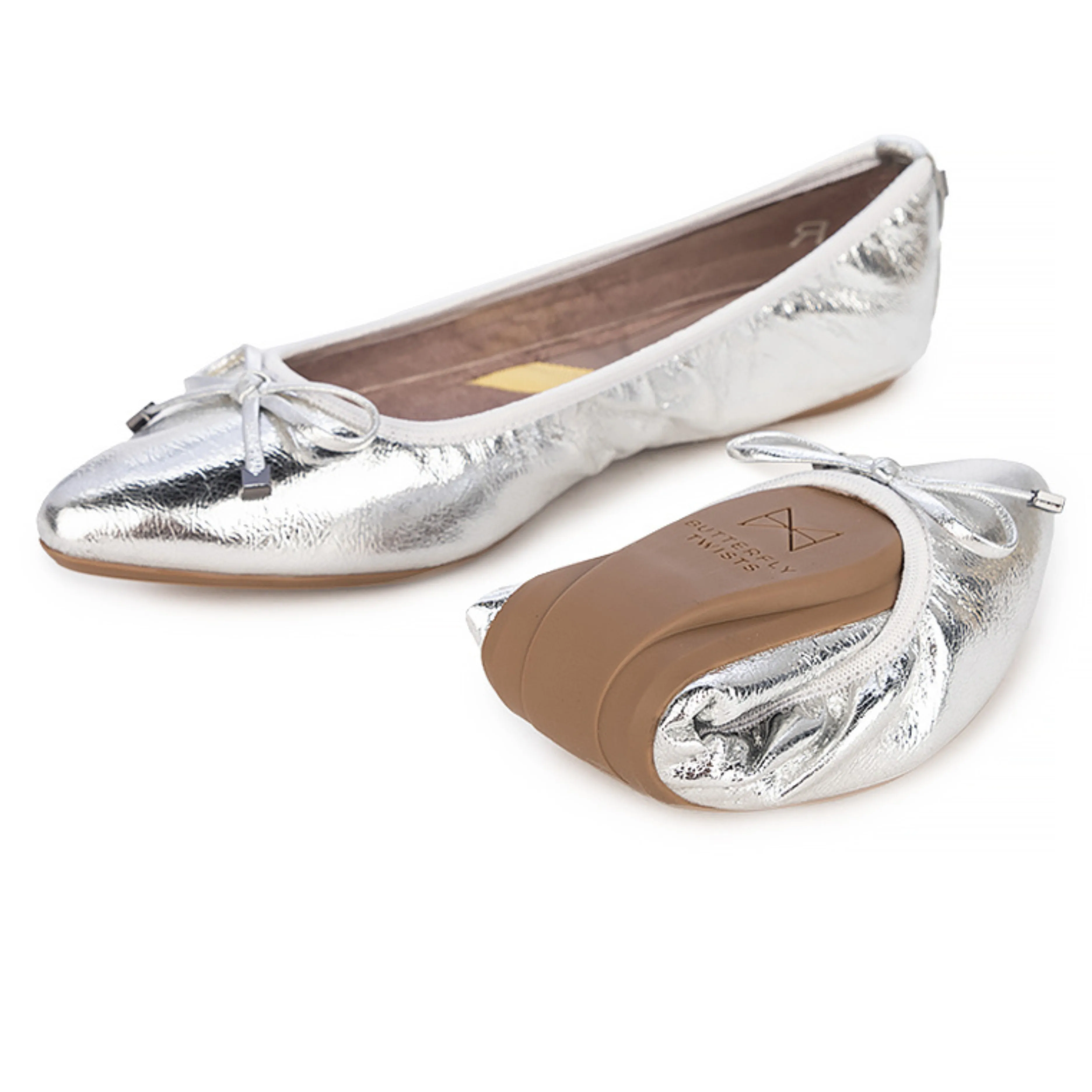 ANNIE Ballet Flat Shoes - Silver