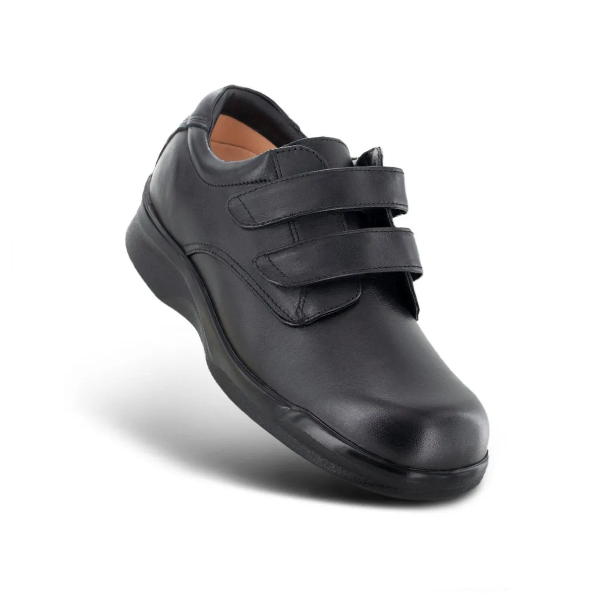 Apex 1260m Amb Conform Double Strap Velcro Men's Casual Shoe In Black