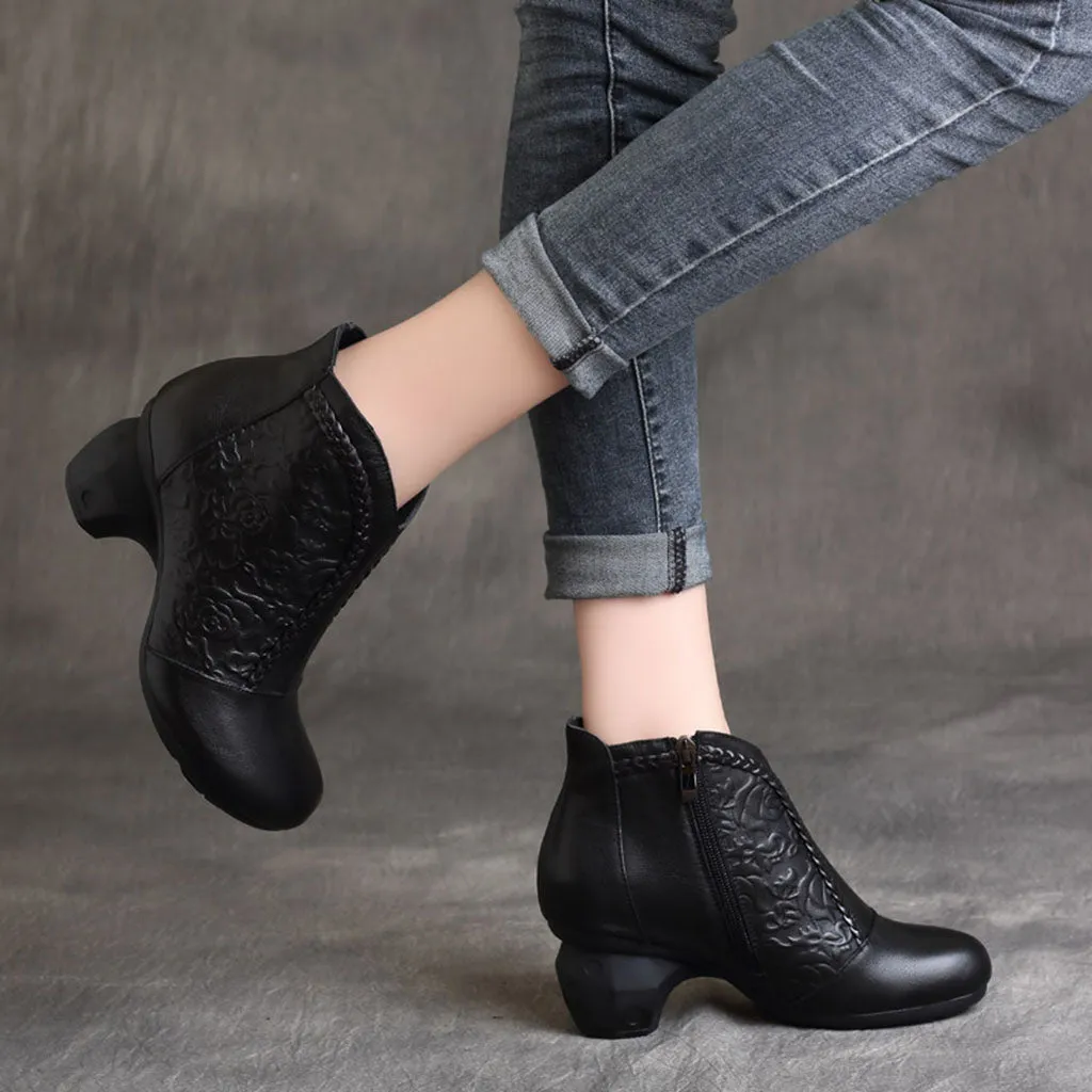 Autumn Winter Retro Comfortable Chunky Boots | Gift Shoes