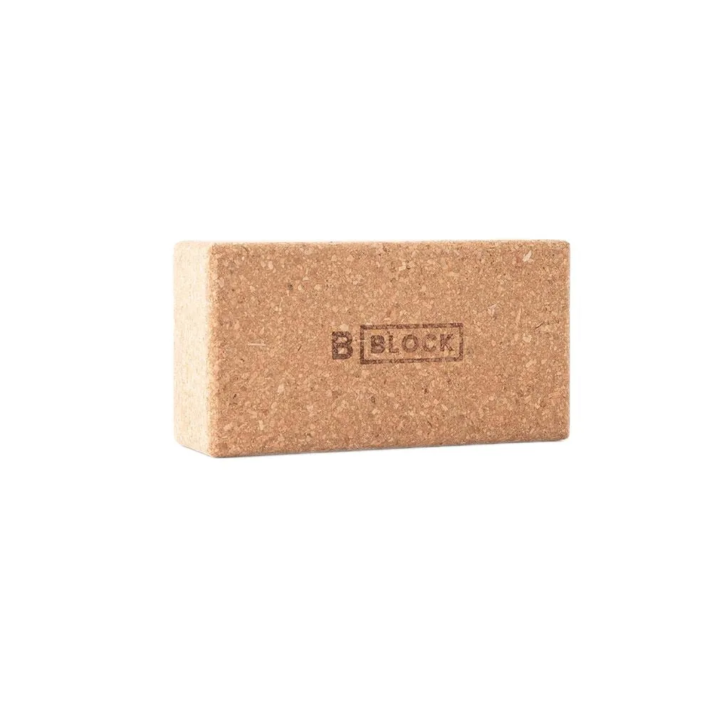 B, Halfmoon Cork Yoga Block 3"