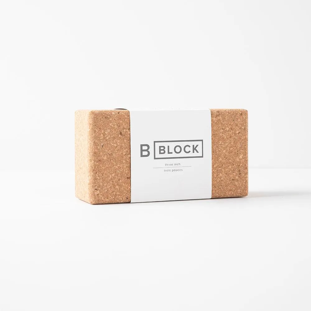 B, Halfmoon Cork Yoga Block 3"