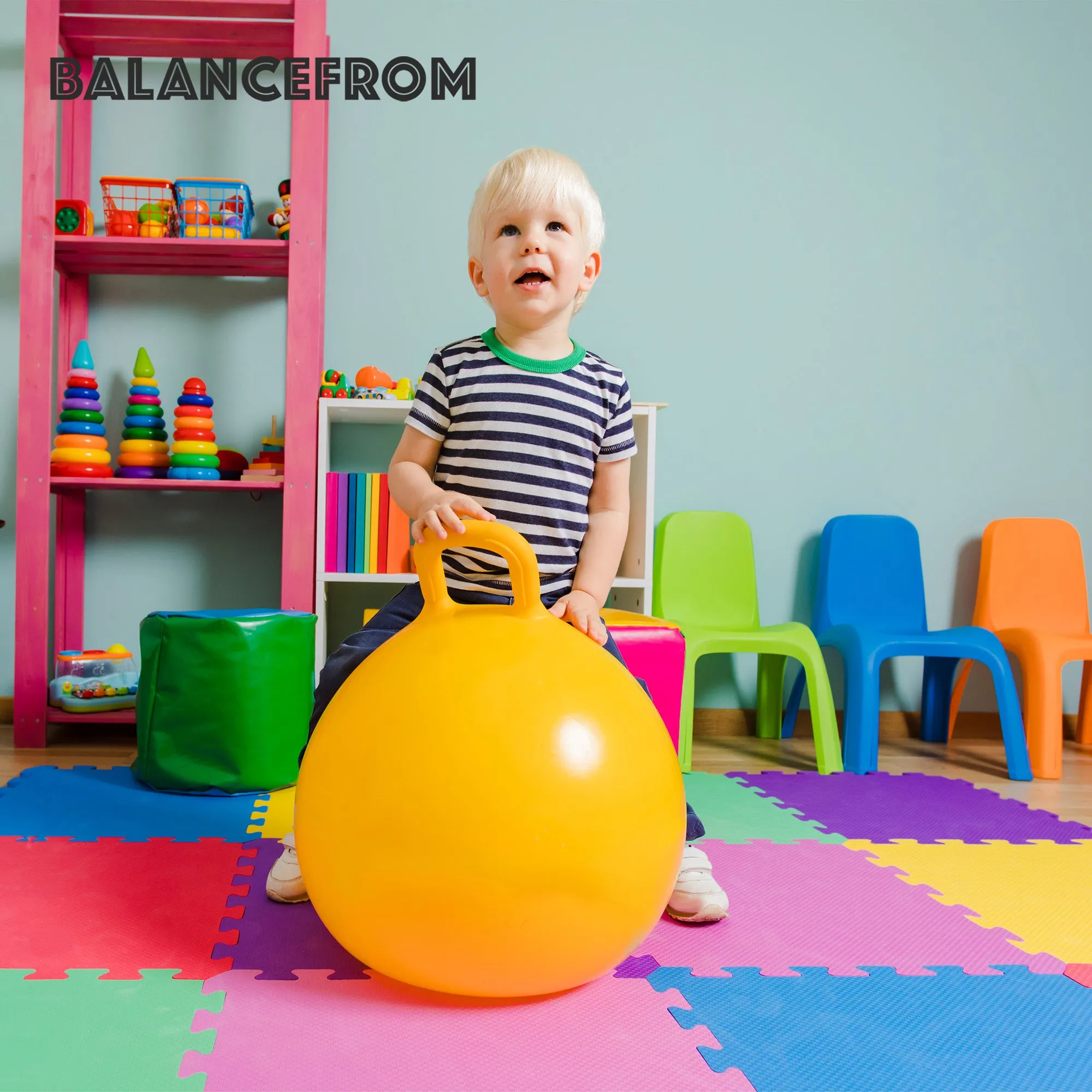 BalanceFrom 9 Color Thick Interlocking Puzzle Foam Exercise Play Mats, 36 Sq Ft