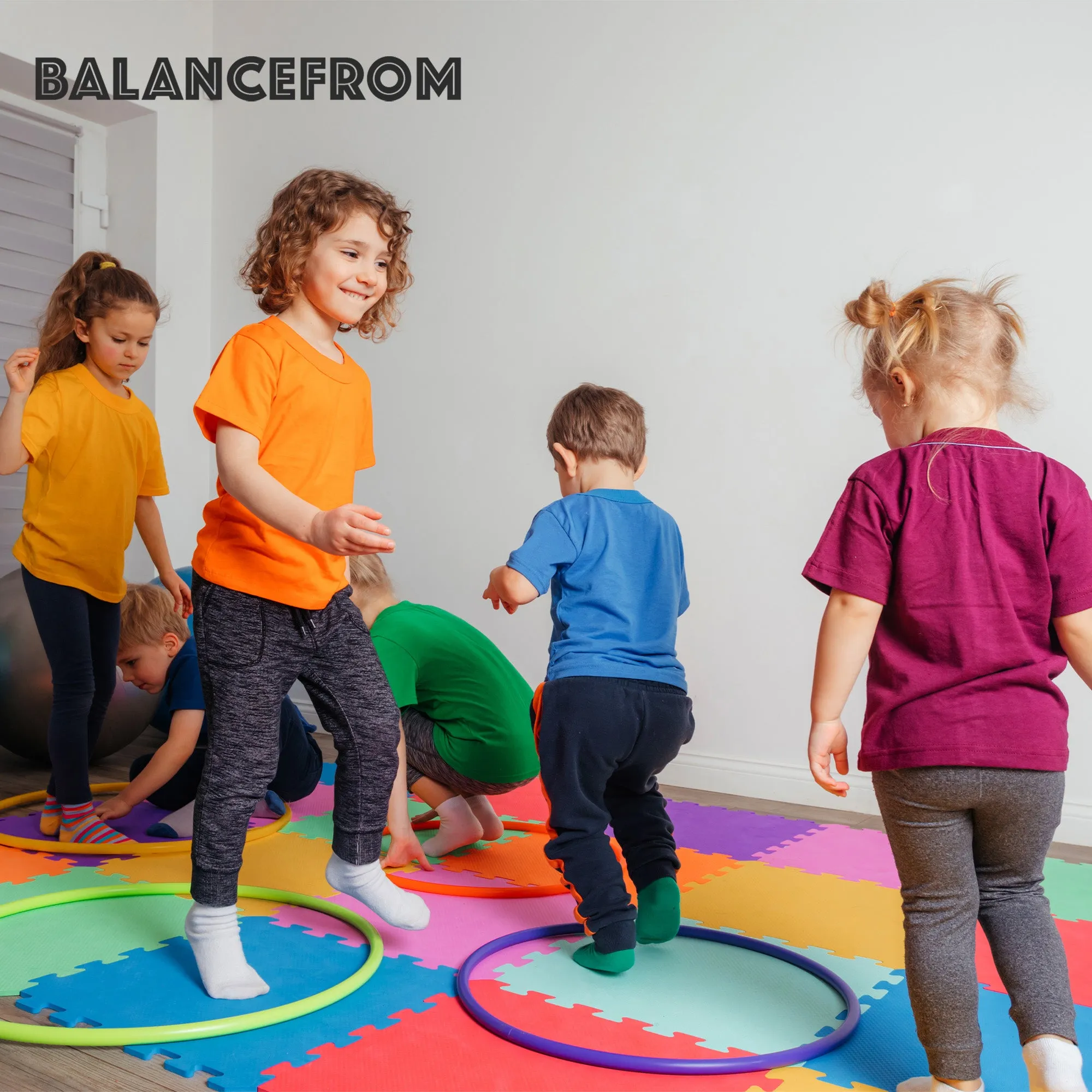 BalanceFrom 9 Color Thick Interlocking Puzzle Foam Exercise Play Mats, 36 Sq Ft