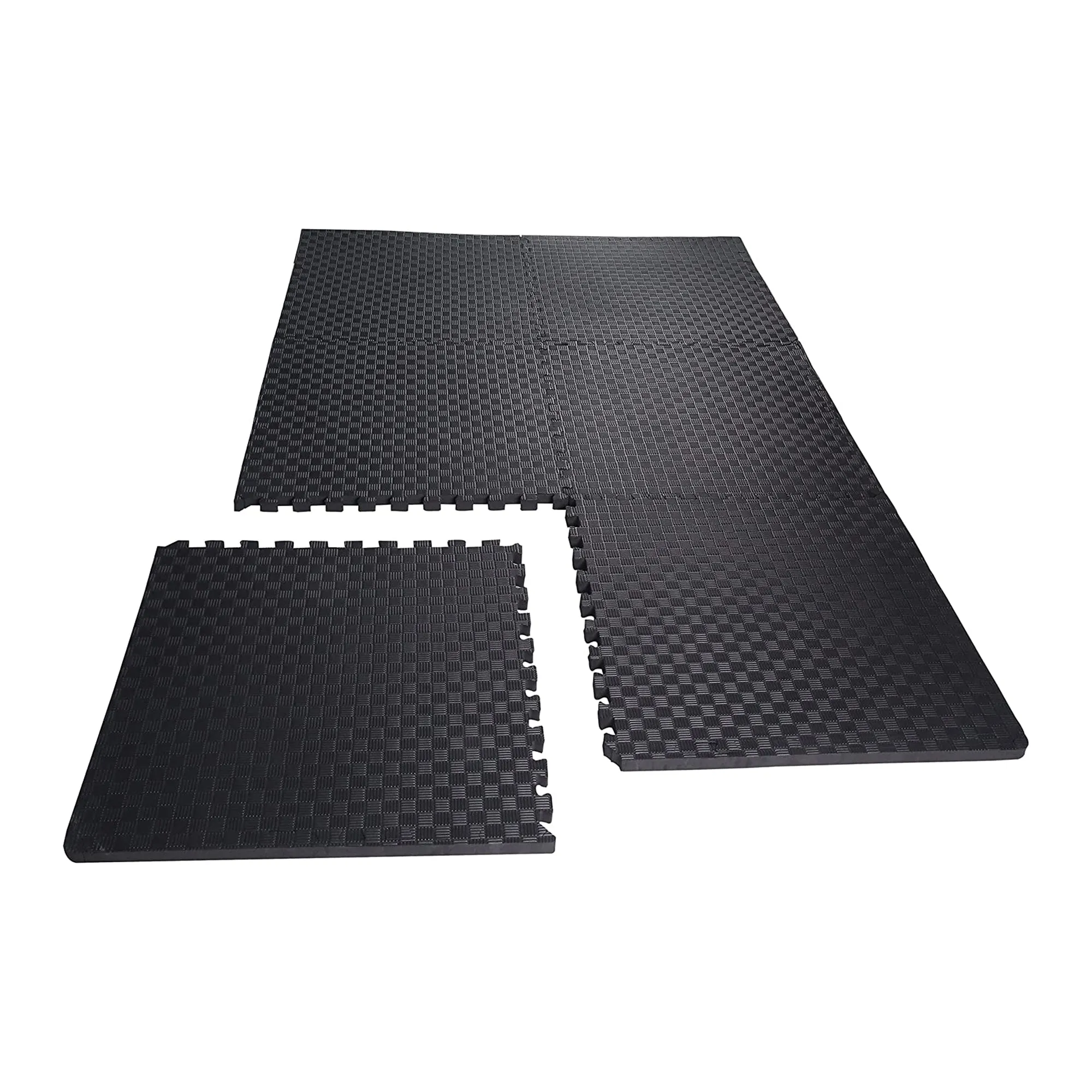 BalanceFrom Fitness 48 Sq Ft Interlocking EVA Foam Exercise Mat Tiles, Black