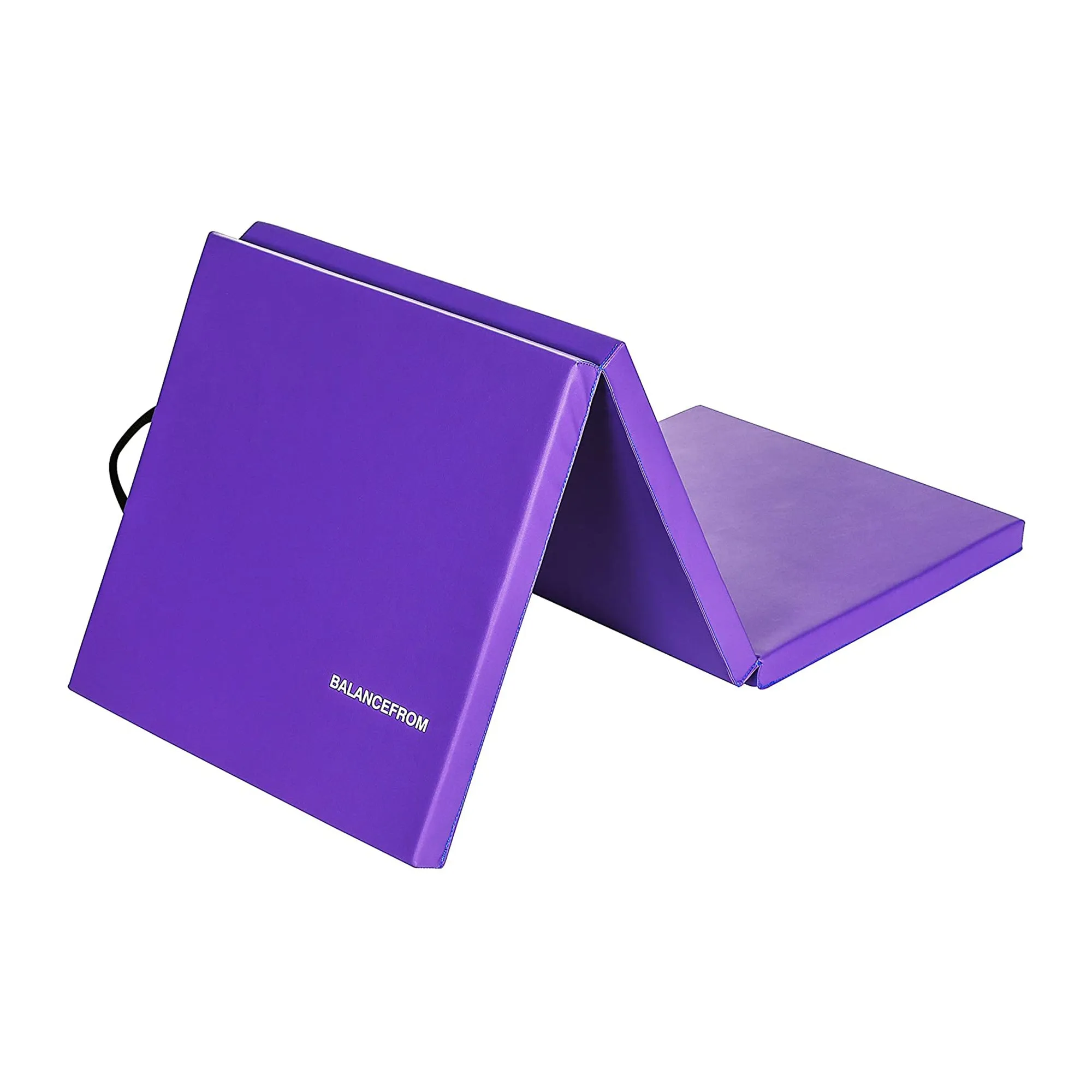 BalanceFrom Fitness GoGym 6x2ft Folding 3 Panel Exercise Mat w/Handles, Purple