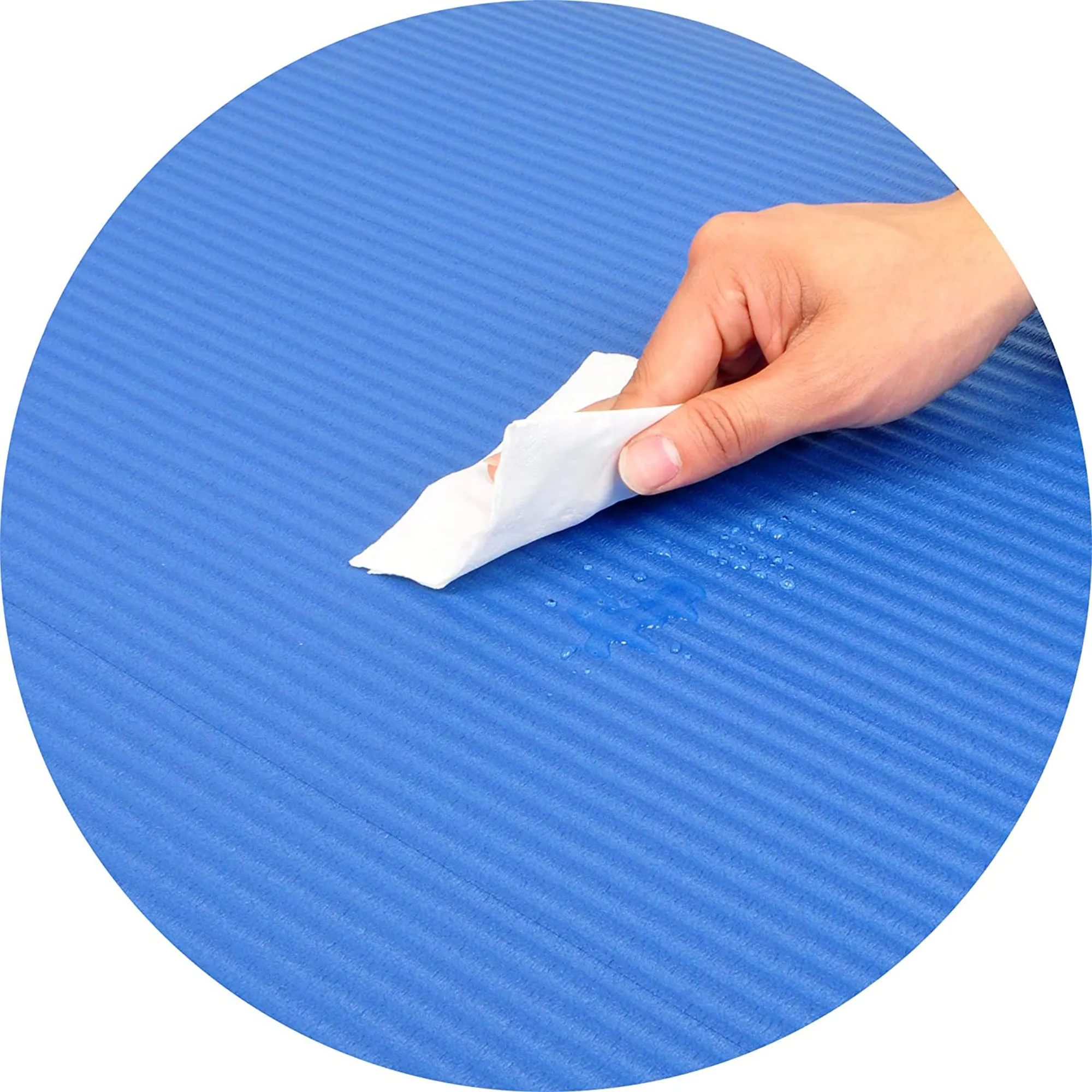 BalanceFrom GoCloud 1" Extra Thick Exercise Yoga Mat with Carrying Strap, Blue