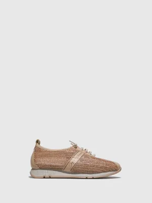 Beige Lace-up Trainers