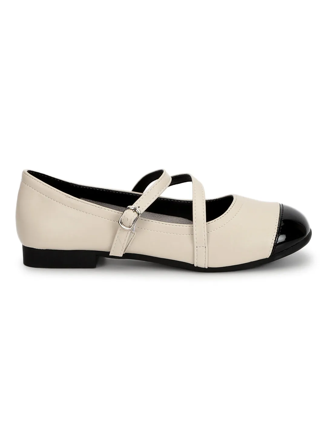 Beige PU Ballerina Flats (TC-RS3630-BEIG)