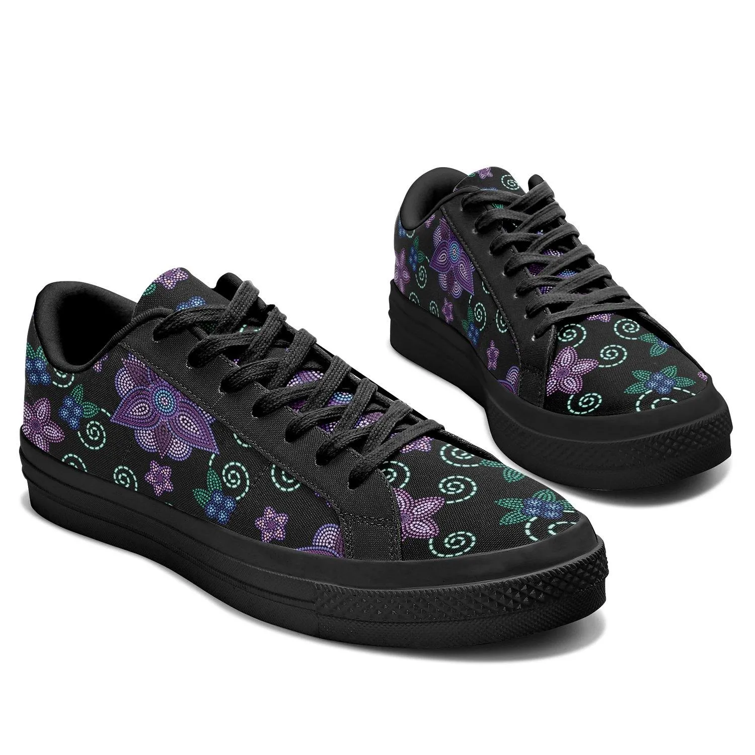 Berry Picking Aapisi Low Top Canvas Shoes Black Sole