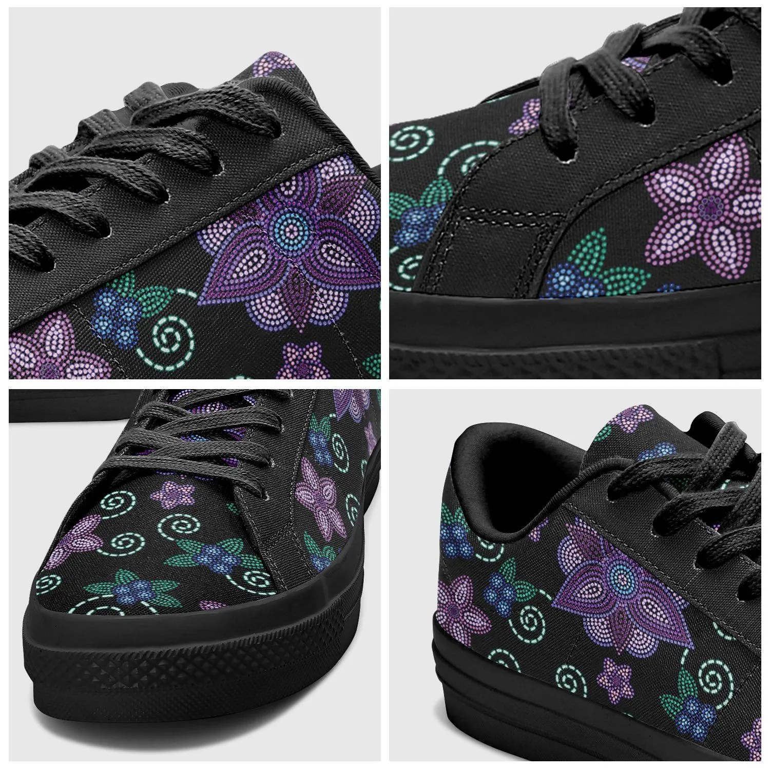 Berry Picking Aapisi Low Top Canvas Shoes Black Sole