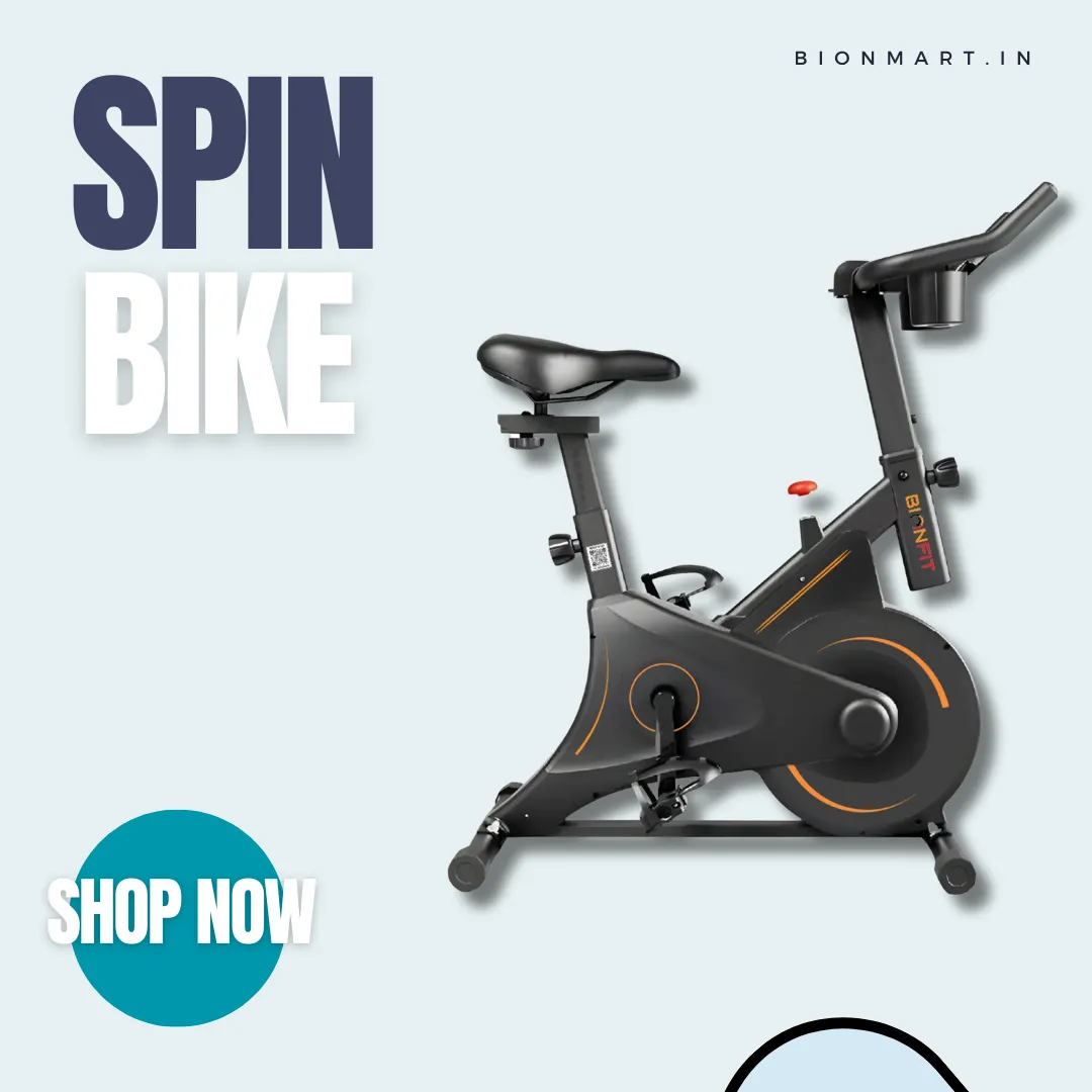 BIONFIT ELITE Spin Bike: Home & Gym Fitness with 6kg Flywheel (Black)