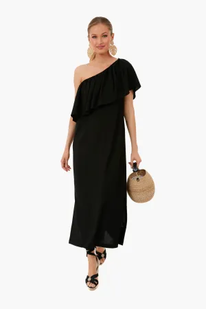 Black Florencia One Shoulder Dress