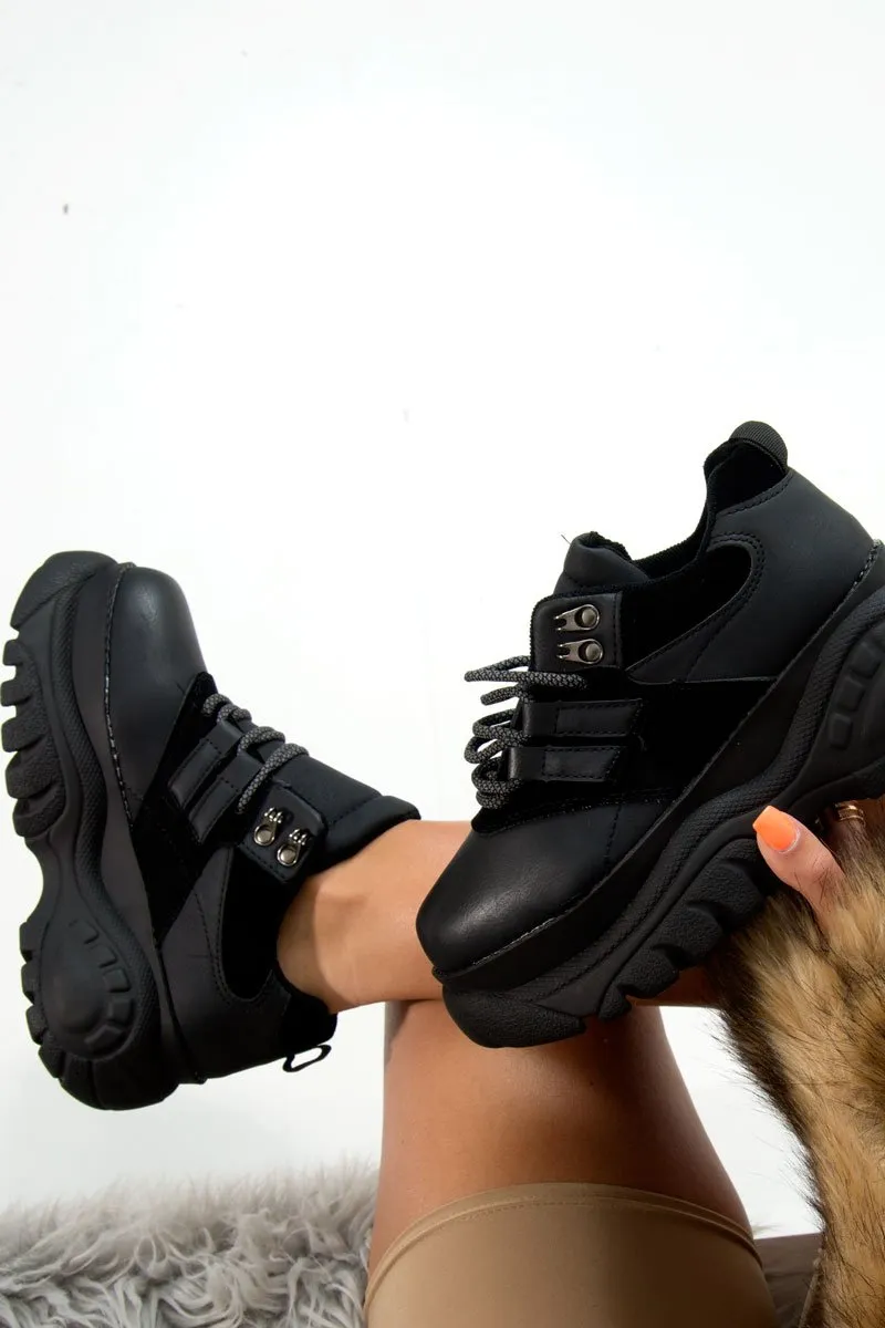 Black Two Tone Extreme Sole Chunky Trainers - Miara