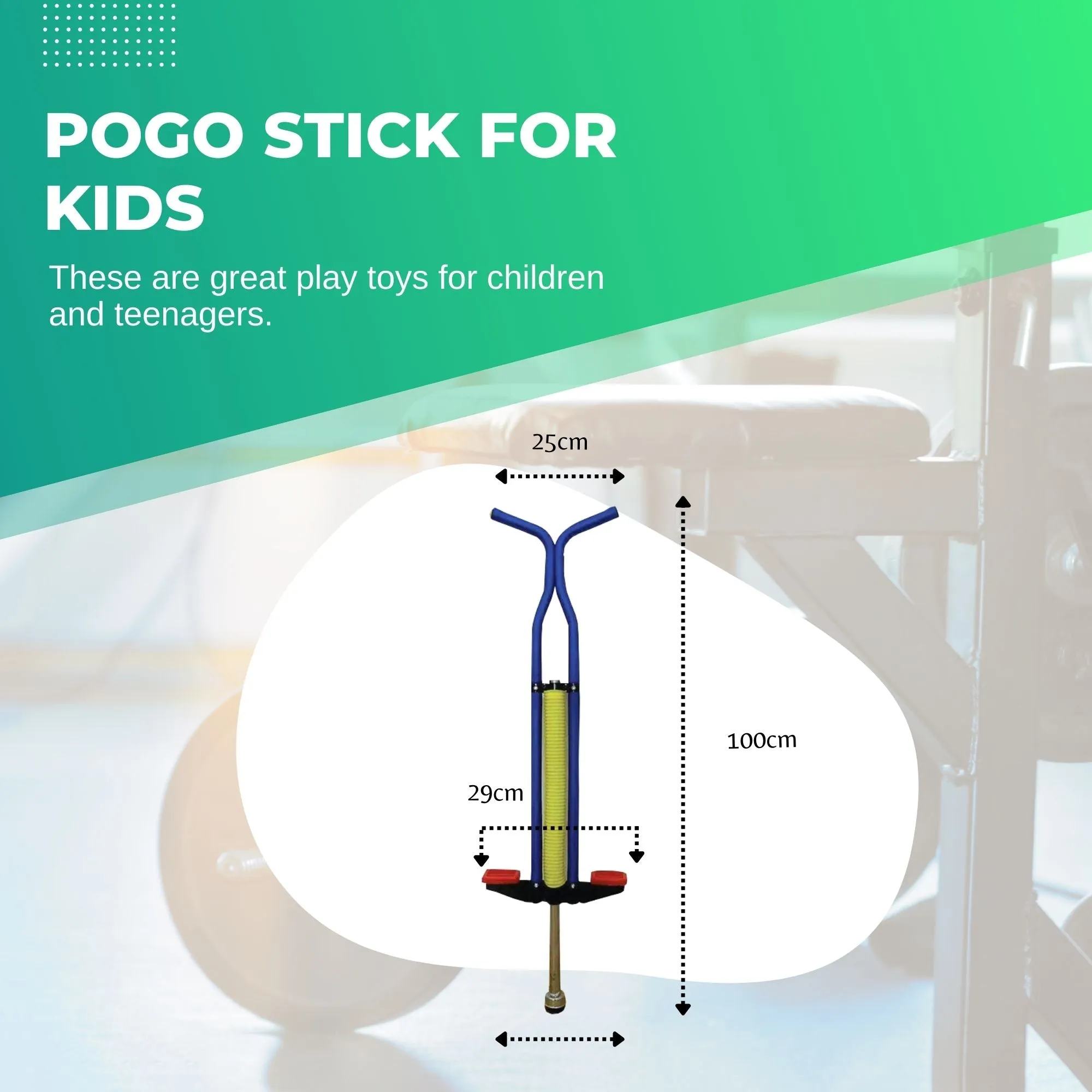 Blue Anti-Slip Pogo Stick for Kids & Teens, 60Kg Max