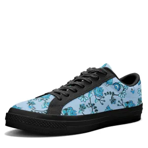 Blue Floral Amour Aapisi Low Top Canvas Shoes Black Sole