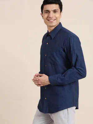 Blue Khadi Men Shirt