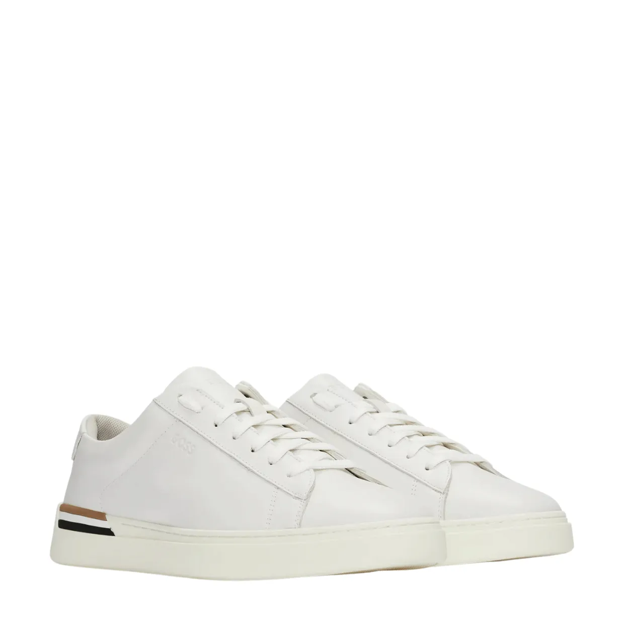 BOSS White Cupsole Low Top Trainers