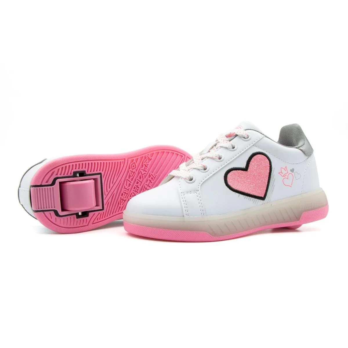 Breezy Rollers Light Heart - Pink - UK:2J EU:34 US:2.5J - OUTLET