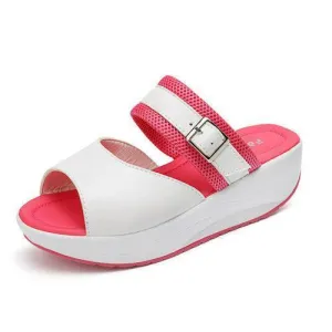 Buckle Fish Mouth Rocker Sole Shake Sandals