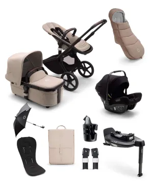 Bugaboo Fox 5 Ultimate Pushchair Bundle with Turtle Air 360 (9 pieces) - Desert Taupe