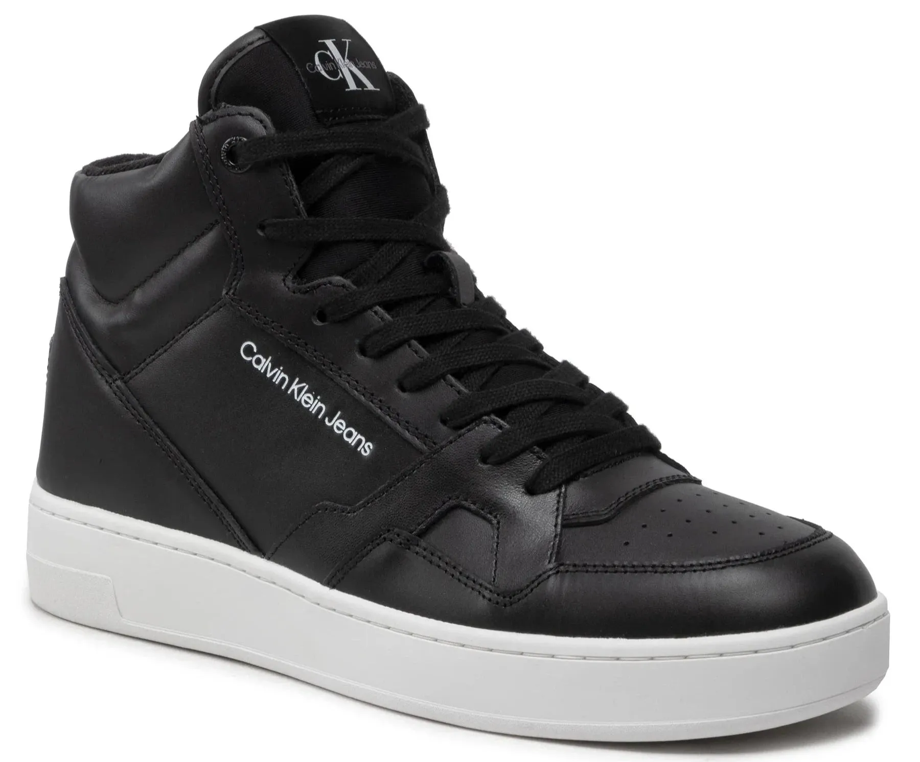 CALVIN KLEIN Basket Cups Laceup High Lth-Pu