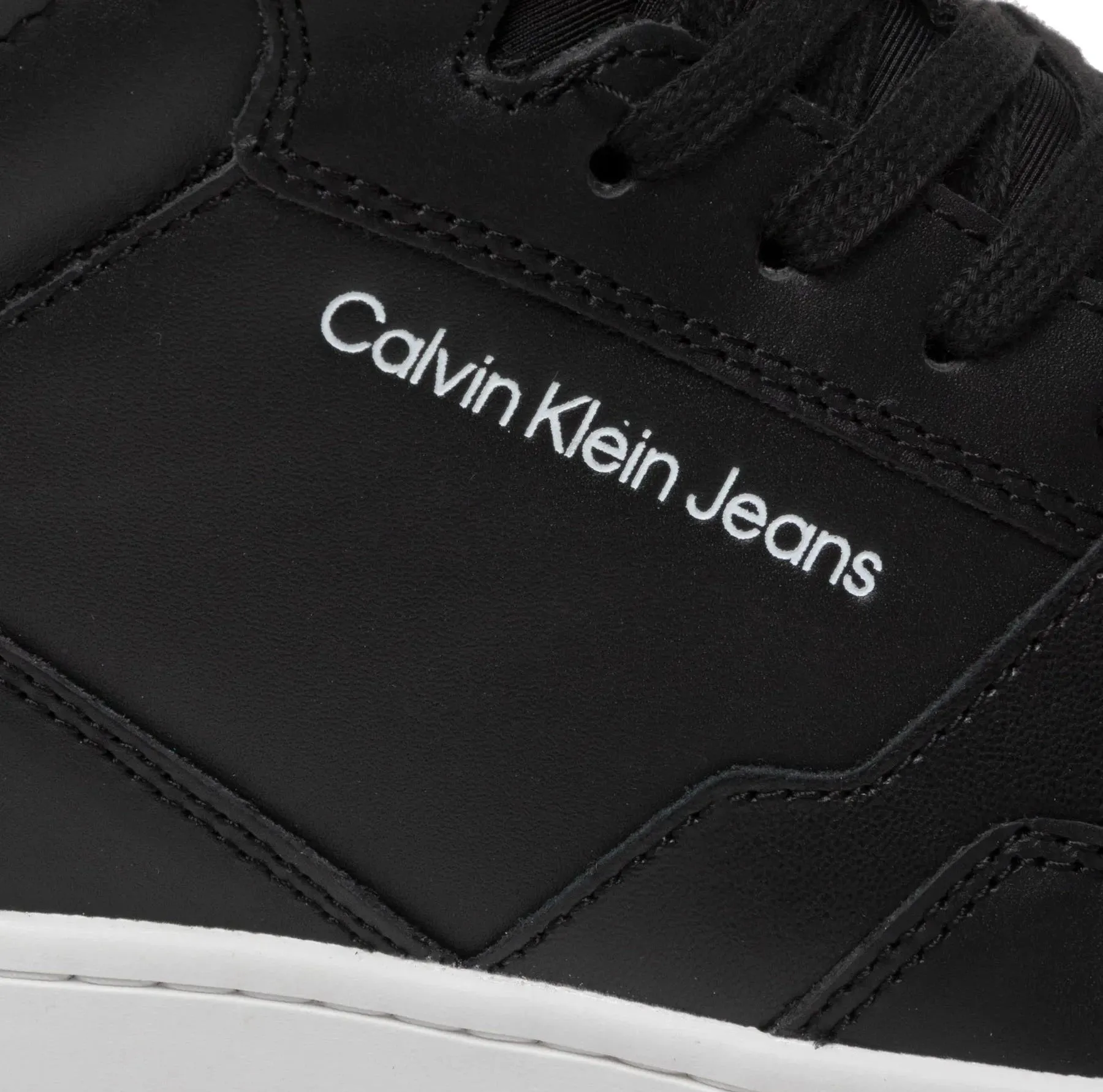 CALVIN KLEIN Basket Cups Laceup High Lth-Pu