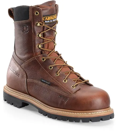 'Carolina' Men's 8" Grind WP Comp Toe Boot - Brown