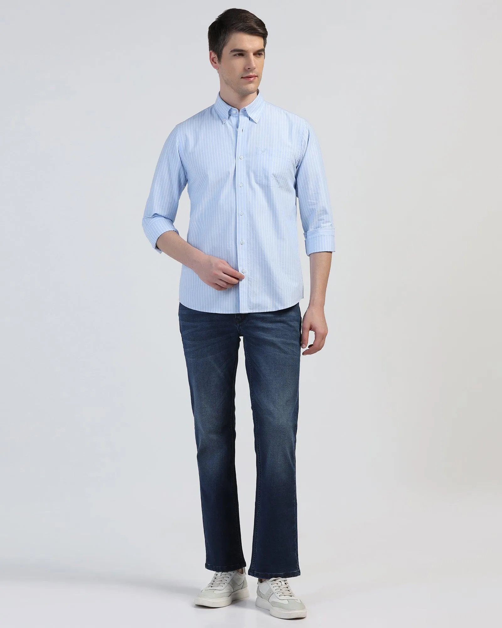 Casual Blue Stripe Shirt - Reda