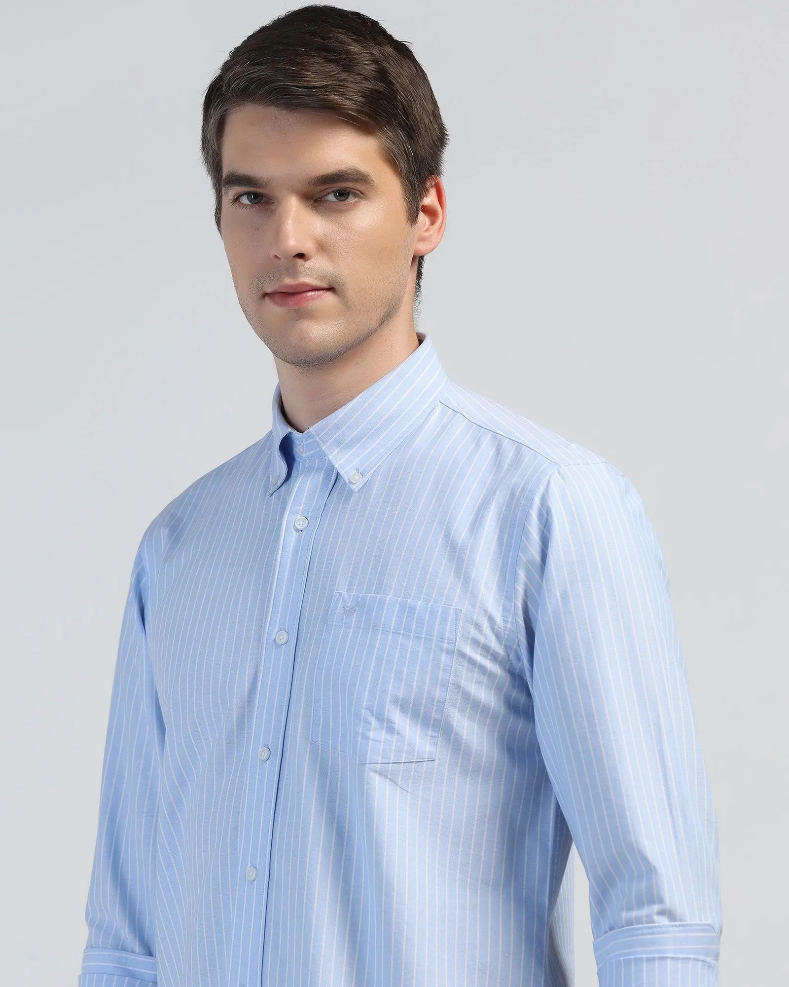 Casual Blue Stripe Shirt - Reda