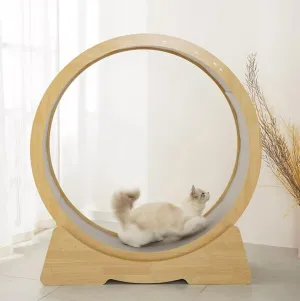 Cat Exerciser Running Wheel Toy with Carpeted Runway for Indoor Cats