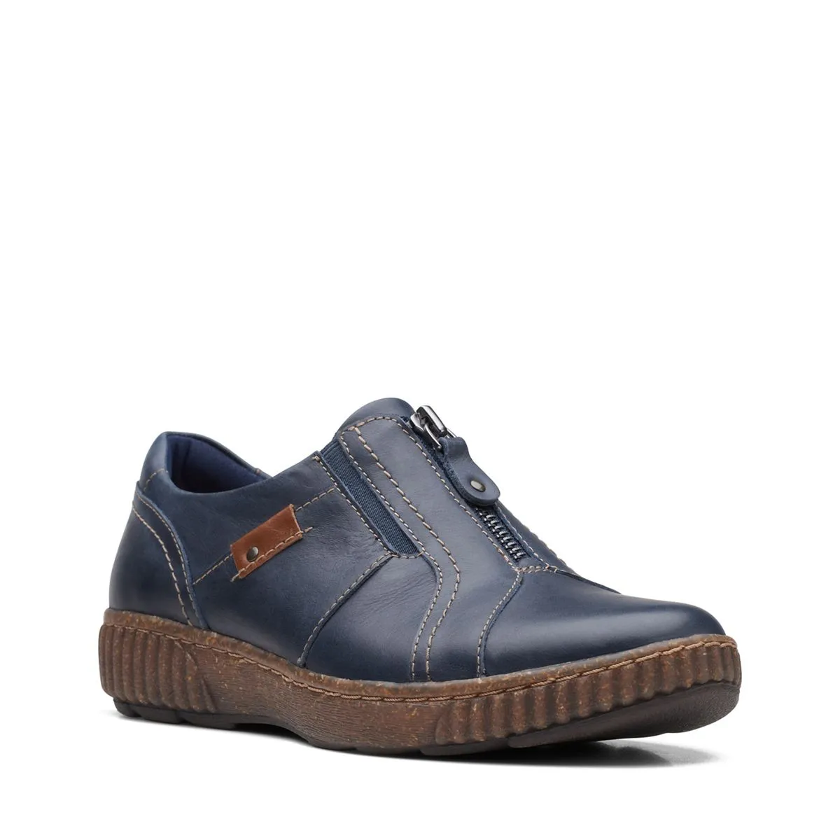 Clarks Magnolia Zip, 2 Colours, Black or Navy