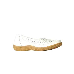 Comfy Perforated Walking Shoes - White