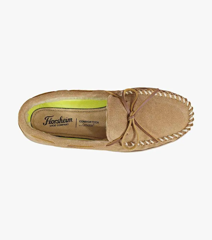 Cozy Moc Toe Tie Slipper in Sand by Florsheim