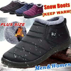 Cozy Winter Chic Womens Solid Color Snow Boots