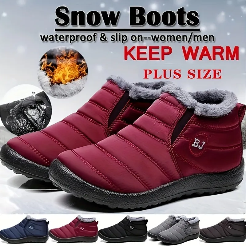 Cozy Winter Chic Womens Solid Color Snow Boots