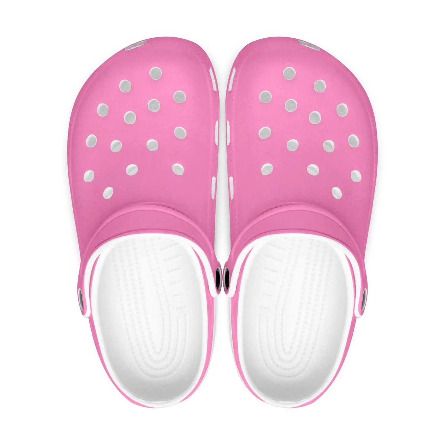 Cute Pink Color Unisex Clogs, Best Solid Pastel Pink Color Unisex Classic Lightweight Best Sandals For Men or Women