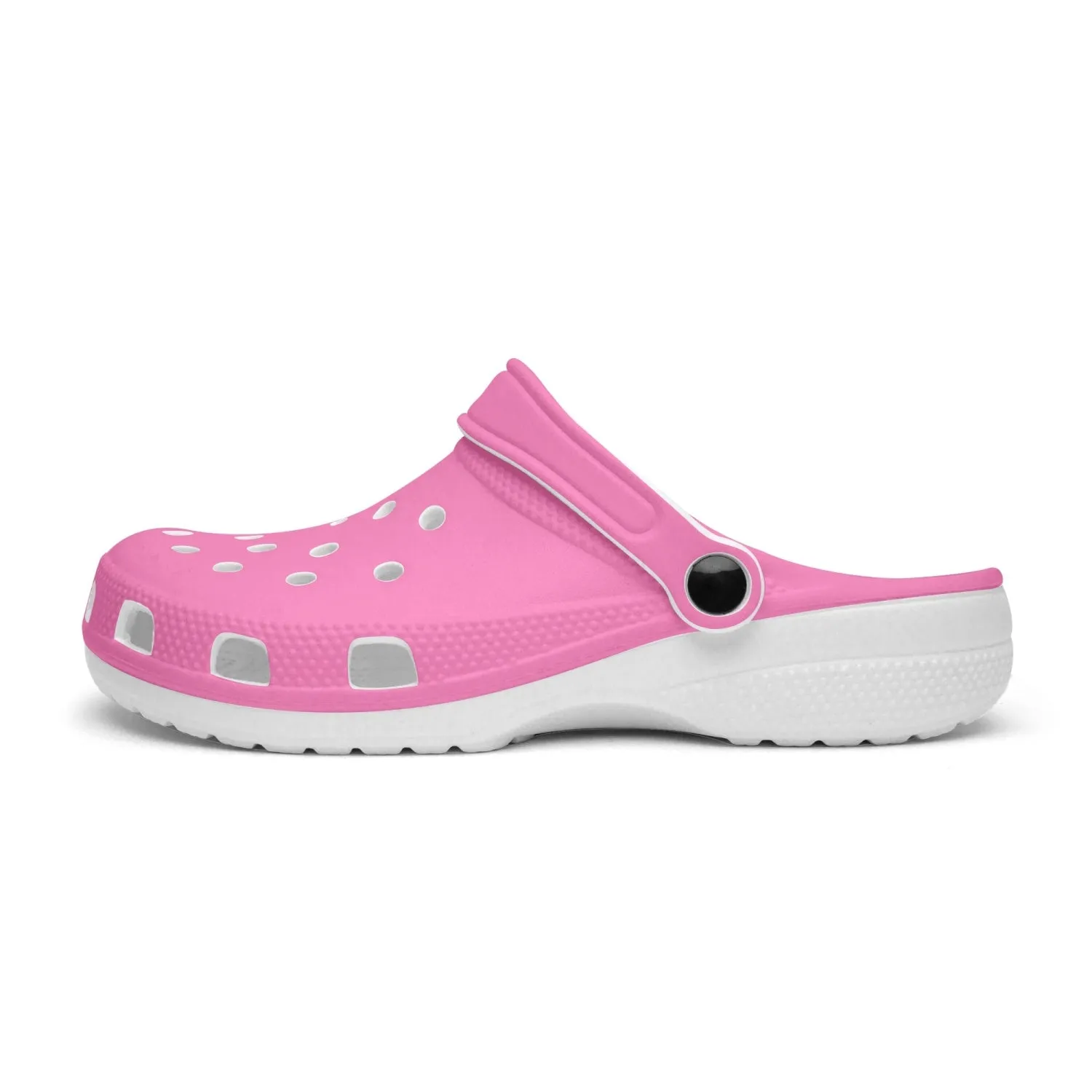 Cute Pink Color Unisex Clogs, Best Solid Pastel Pink Color Unisex Classic Lightweight Best Sandals For Men or Women