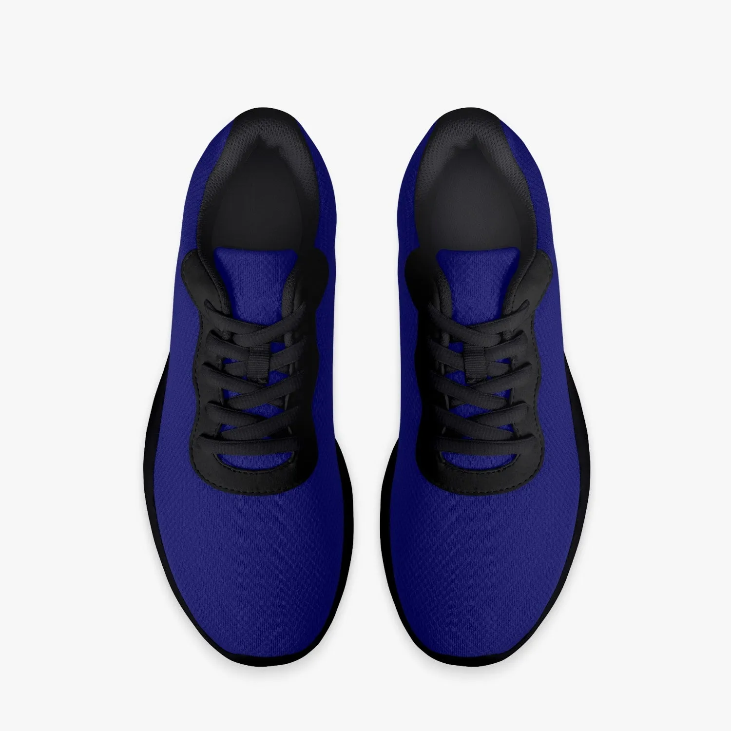 Dark Blue Mesh Unisex Shoes, Soft Solid Color Best Lifestyle Unisex Casual Designer Mesh Running Shoes With Black Soles