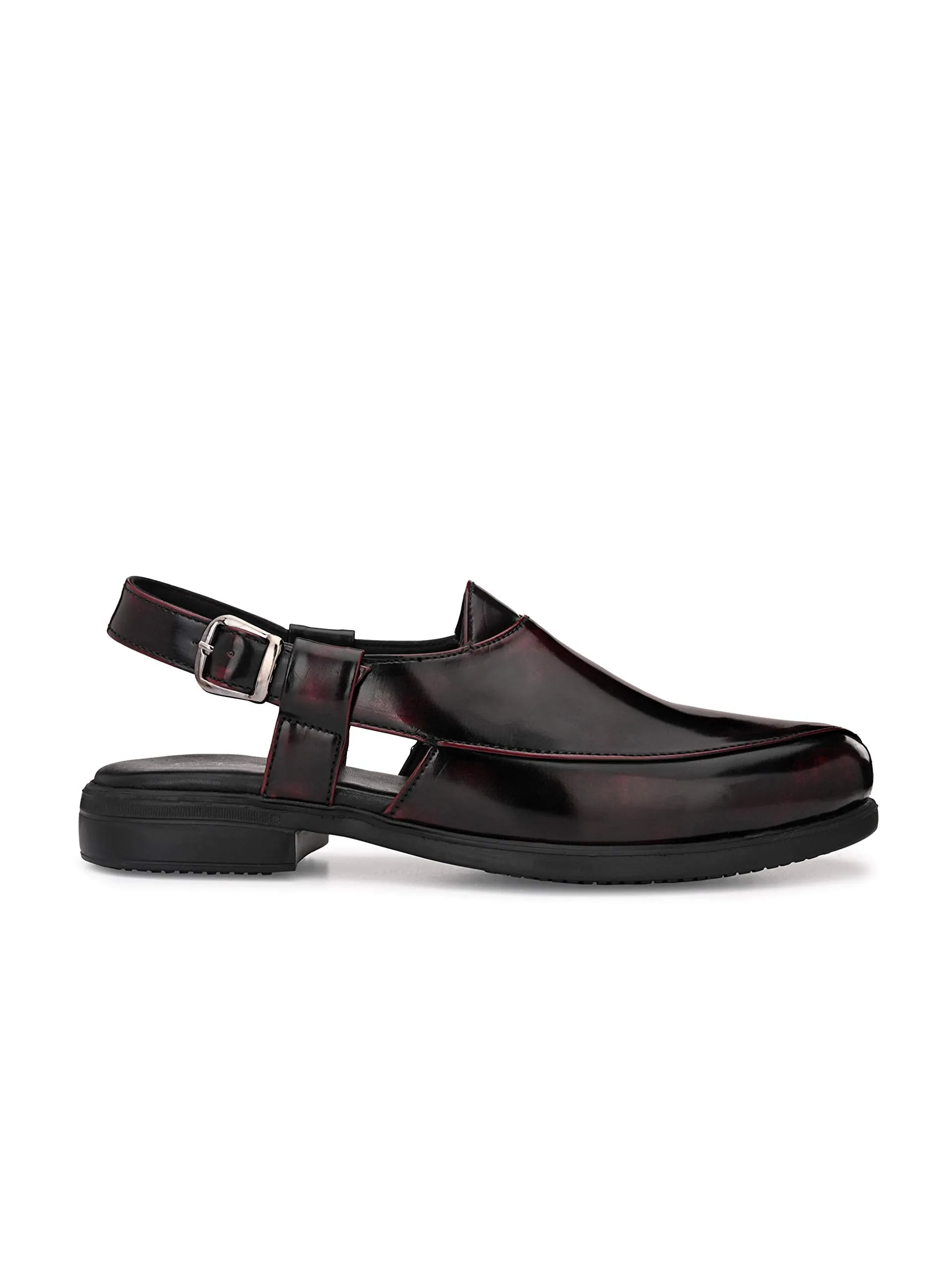 Delize Men's Brown Roman Sandals (Cherry, Numeric_10)