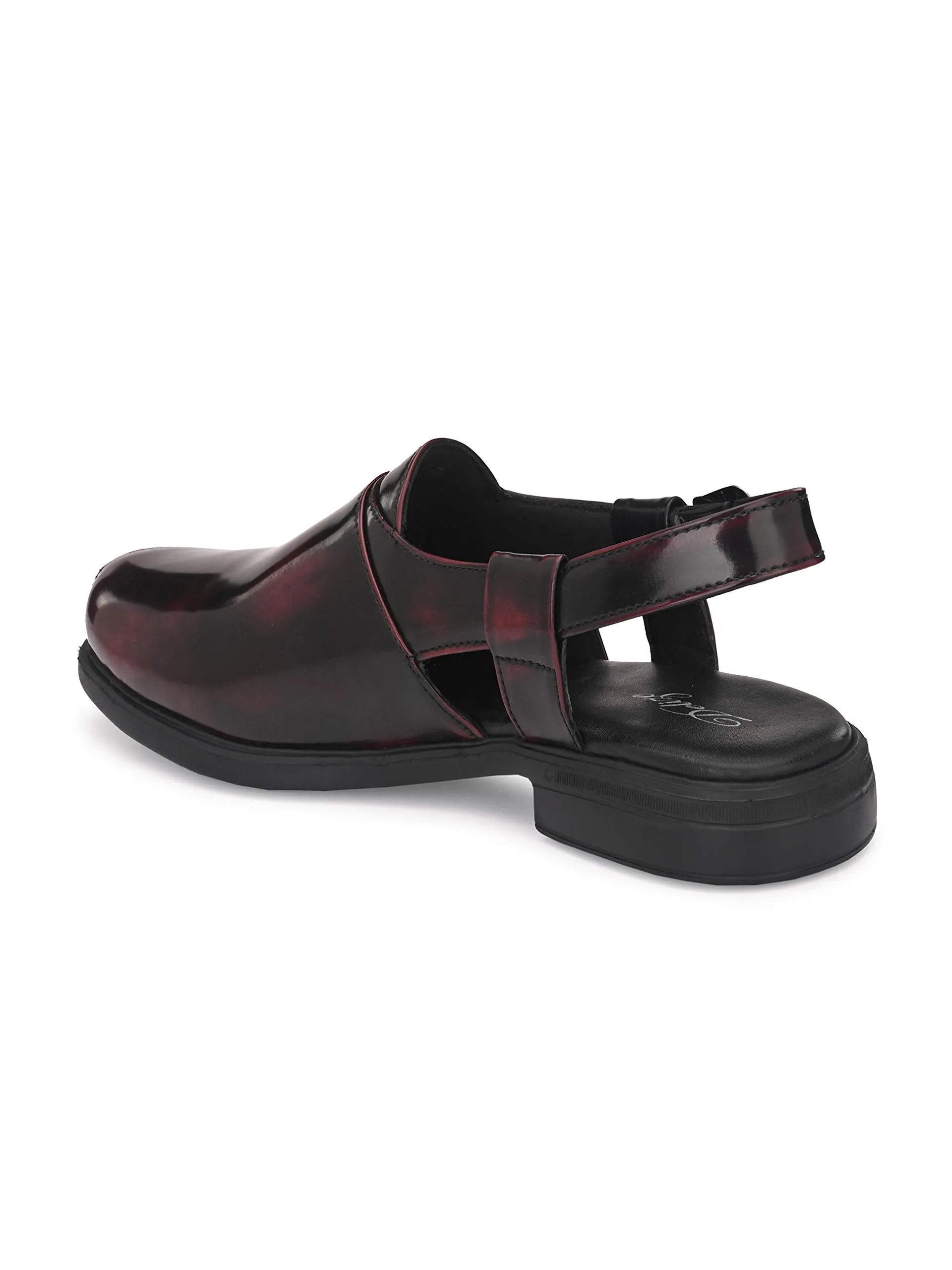 Delize Men's Brown Roman Sandals (Cherry, Numeric_10)